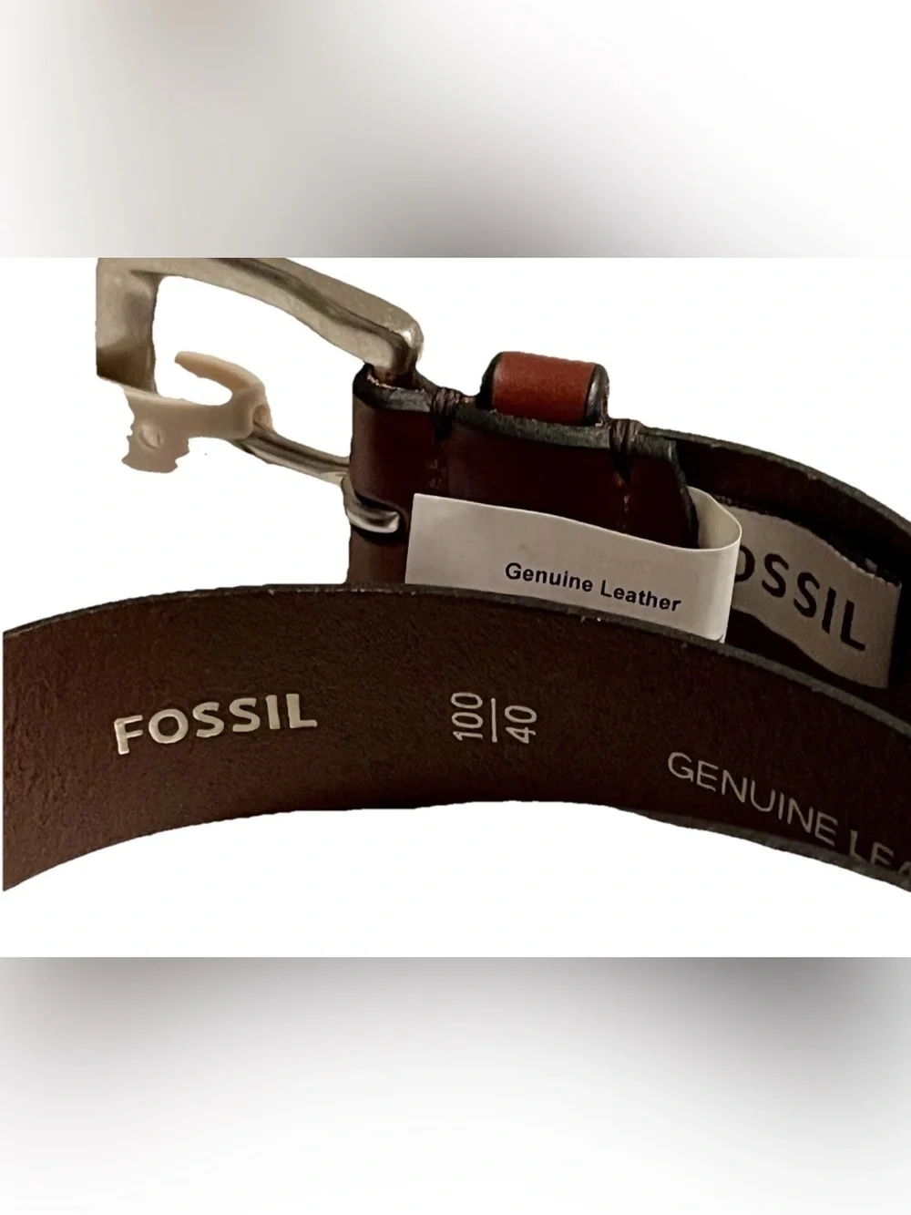 Fossil Brown Leather Belt Casual Jean Every Day Sz 40 Style Joe Black NWT Men's